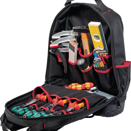 PARAT Werkzeugrucksack 5990830991 - Nylon schwarz/rot, 440 mm hoch – 2,16 kg, Hochwertiges Nylonmaterial
