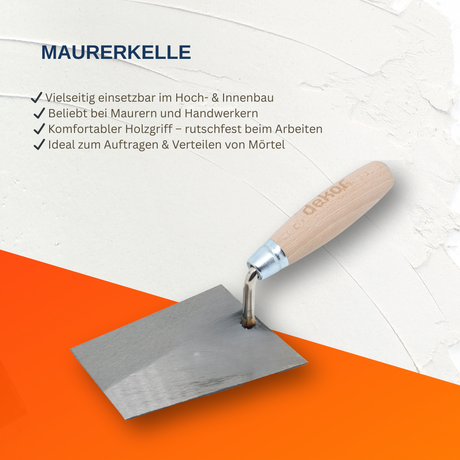Maurerkelle mit Holzgriff 140 mm