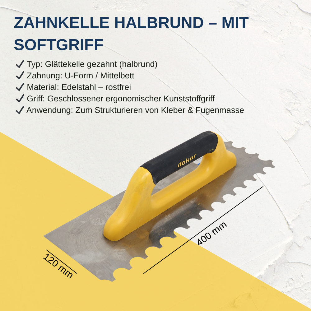 Rostfrei Zahnkelle halbrund mit Softgriff, DK-485