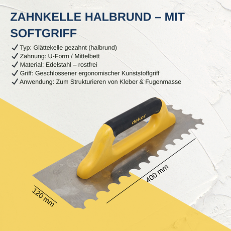 Rostfrei Zahnkelle halbrund mit Softgriff, DK-485