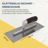 Glättekelle Gezahnt Dreieckzahn Aluminiumgriff Federstahl DK-520