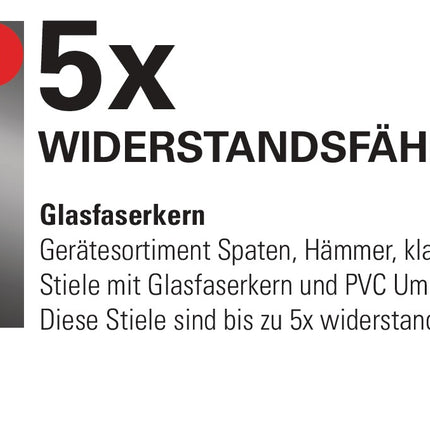 Drainierspaten Fiber 5001 380x140 mm, 850 mm Stiel, mit T-Griff POLET – 2500 g, Angebogener Trittschutz