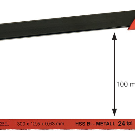 Metallsägebogen B32100, Blattlänge 300 mm, 24 Zähne/Zoll, D-Komfortgriff – PUK