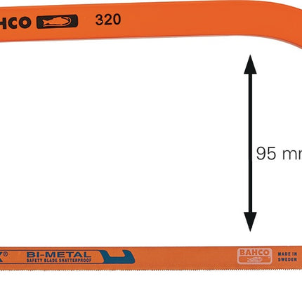 Metallsägebogen 320 – Blattlänge 300 mm, 24 Zähne/Zoll, Komfort- und Frontgriff – BAHCO
