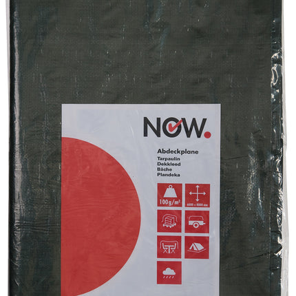 Gewebeplane Multi Tarp 2000x3000 mm olivgrün, 100 g/m², mit Aluminiumösen – NOW