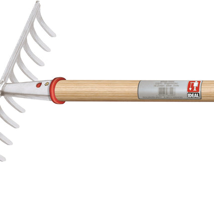 Gartenrechen Arbeitsbreite 372 mm, 14 Zinken, mit konischer Dülle, ohne Stiel – IDEAL
