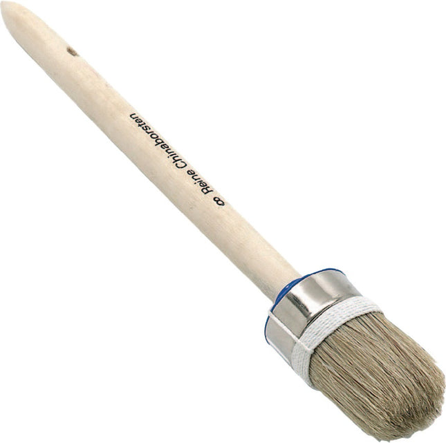 Nölle – Ringpinsel Größe 16, helle Mischborste, roher Holzstiel, Borstenlänge 72 mm