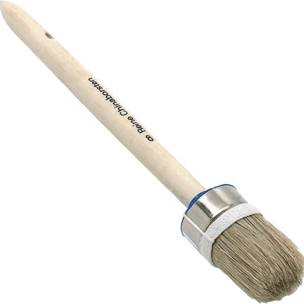 Nölle Ringpinsel Größe 2, helle Mischborste, roher Holzstiel, 46 mm Borstenlänge