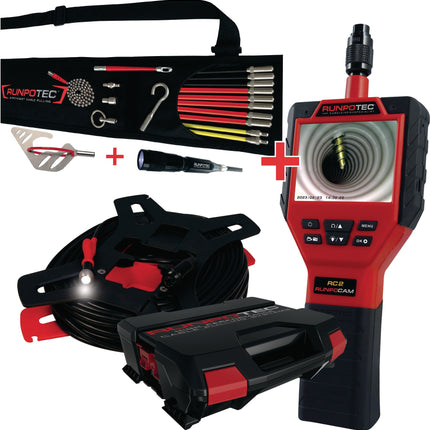 Runpotec Rohrkamera RC 2 mit 30 m Kabel und Runposticks Comfort Set