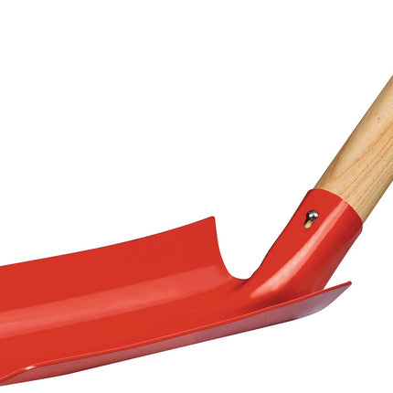 IDEAL Rinnenschaufel Ruhr Brillant 1, Blattmaß 300 x 90 mm, mit Eschenstiel 130 cm – rot, pulverbeschichtet