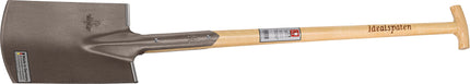 Bauspaten Größe 2, Gärtner Form, mit Trittschutz und Eschen-T-Stiel, 285 x 185/180 mm – IDEAL