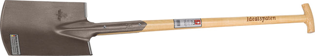 Bauspaten Größe 2, Gärtner Form, mit Trittschutz und Eschen-T-Stiel, 285 x 185/180 mm – IDEAL