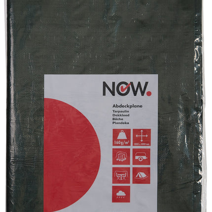 Gewebeplane Multi Tarp B.3000xL.4000mm olivgrün G.100g/m² – HDPE-Bändchengewebe mit LDPE-Beschichtung, Einzeln verpackt
