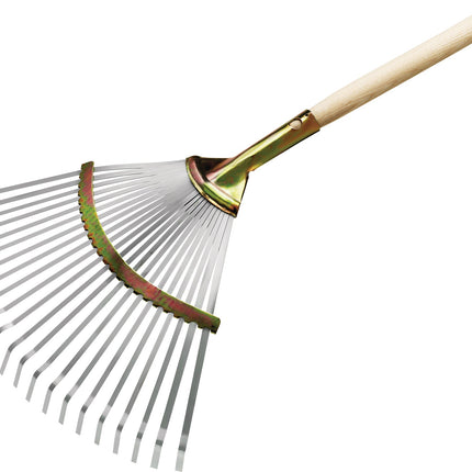 Laubbesen, Arbeitsbreite 450 mm, Stahl verzinkt, feststehend, 22 Zinken – FLORA