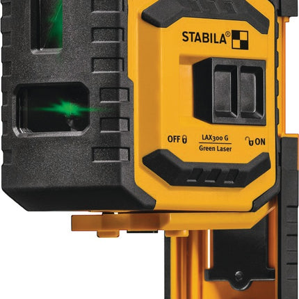 STABILA Kreuzlinien-Lotlaser LAX 300 G – grüne Laserlinien, selbstnivellierend, 30 m Arbeitsbereich