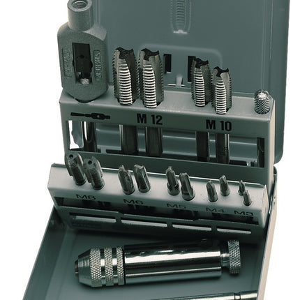Gewindebohrer-Satz DIN 352 M3-M12, 16-teilig, HSS, Metallkassette – EXACT