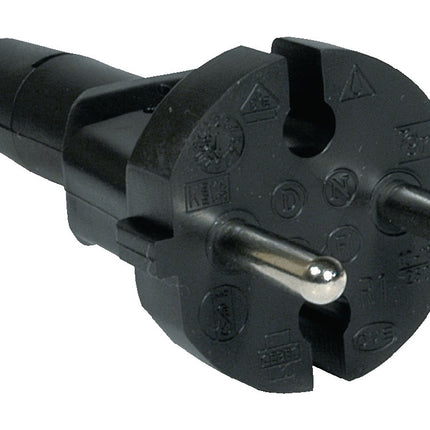 JÄGER DIREKT Anschlussleitung H07RN-F 2x1 mm² 3 m mit Konturenstecker schwarz