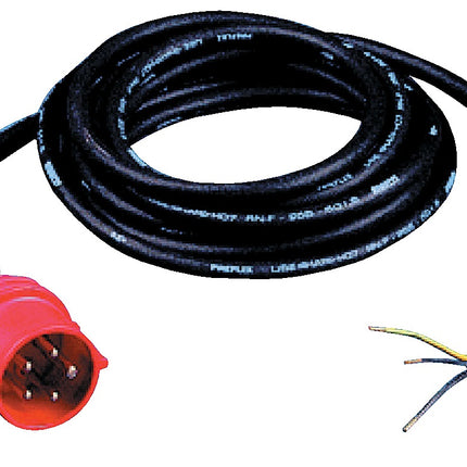 Anschlussleitung H07RN-F 5x1,5 mm² 5 m mit CEE-Stecker schwarz für Innen/Außen JÄGER DIREKT