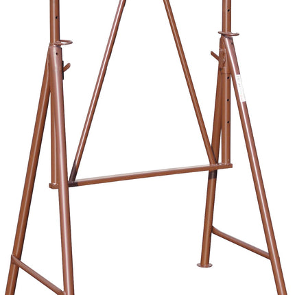 MÜBA Stahlrohr-Gerüstbock, lackiert, B120 x H75 cm, höhenverstellbar 75–130 cm, mit Pfostenhalterung