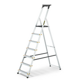 Escabeau en aluminium de 3 à 8 marches – Échelle domestique pliante avec rangement