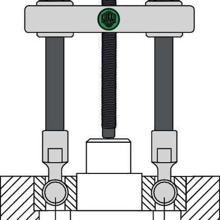 KUKKO Kugellagerabzieher-Satz 69, 7-teilig, Spannbereich 20-95 mm – 1,09 kg, Lieferung in stabiler L-Boxx mini