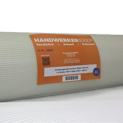 Innenputzgewebe PREMIUM ca. 70 g/m² 5 x 5, 1000 mm x 100 m Palette