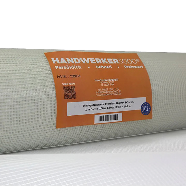 Innenputzgewebe PREMIUM ca. 70 g/m² 5 x 5, 1000 mm x 100 m Palette