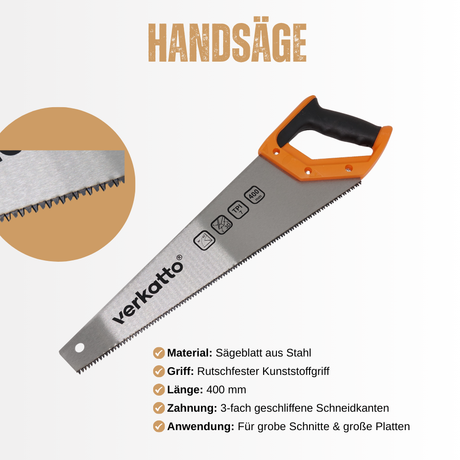 Fuchsschwanz Säge, Handsäge 400mm