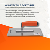Glättekelle 270 x 130 mm mit offenem TPE-Softgriff 
