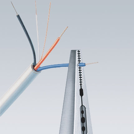 KNIPEX Verdrahtungszange Länge 160 mm 0,5-0,75 / 1,5 / 2,5 mm² poliert Kunststoffüberzug