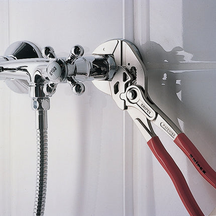 Zangenschlüssel 250 mm, Spannweite 52 mm, verchromt, Mehrkomponenten-Hüllen – KNIPEX
