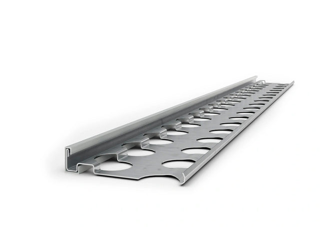 Sockelprofil 1272
Außenputzprofil 5 0 x 10 mm
Stahl verzinkt mit PVC-Kante