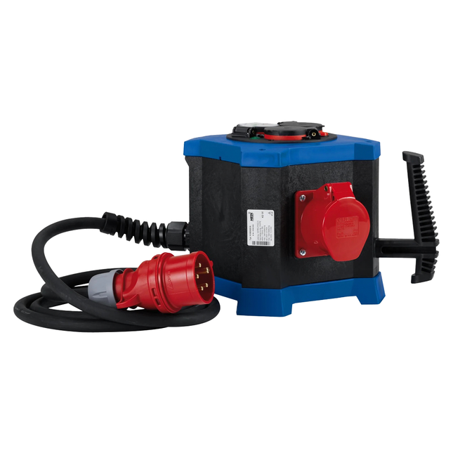 HEDI Steckdosenverteiler m.Station KVM4002324 Schwarz-Blau H07RN-F 5G4,0, 32 A, 21 kW