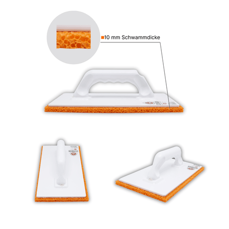 Reibebrett mit Schwammgummi 280 x 140 mm Mittelporig