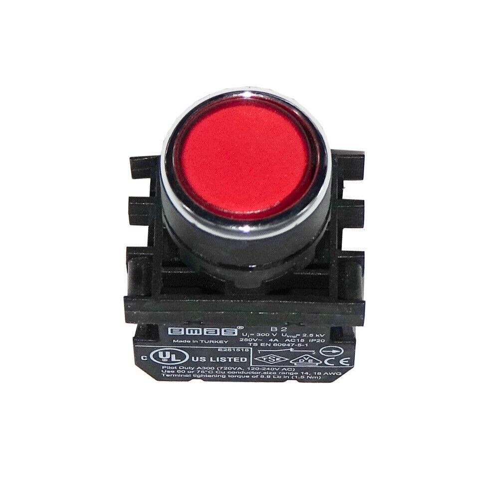 Drucktaste Komplettgerät 240V rotes Licht B200DK