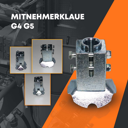 Mitnehmerklaue mit Fangtrichter